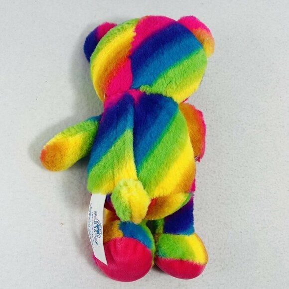 Build A Bear 9” Plush Striped Colorful Rainbow Lgbt Heart Hidden Surprise Insert - Picture 3 of 9